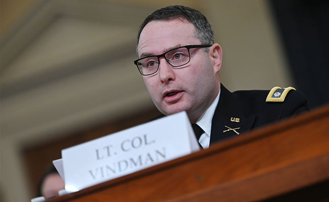 Army Officer Who Testified In Trump Impeachment Trial Fired From Top Job