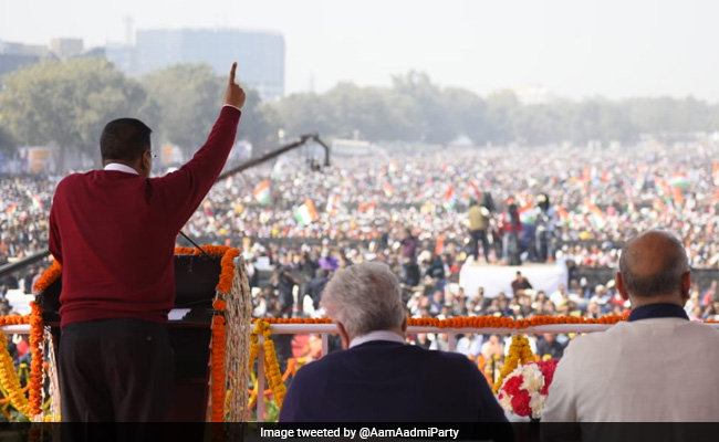 Watch: Arvind Kejriwal Sings "<i>Hum Honge Kamyaab</i>" At Third Oath Ceremony