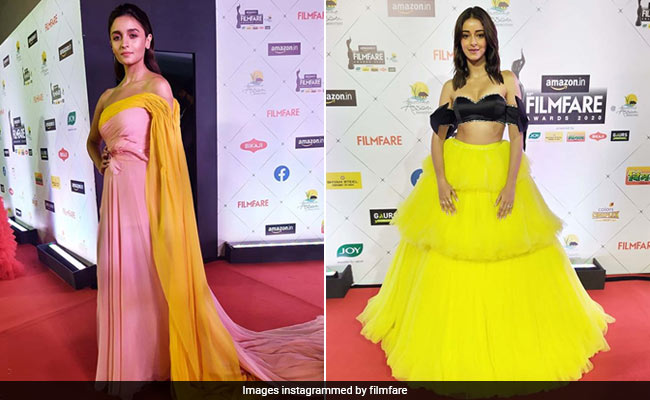 Filmfare 2020: रेड कारपेट पर पिंक ऑफ शोल्डर गाउन में दिखीं आलिया तो अनन्या पांडे इस लुक में आईं नजर, देखें Pics