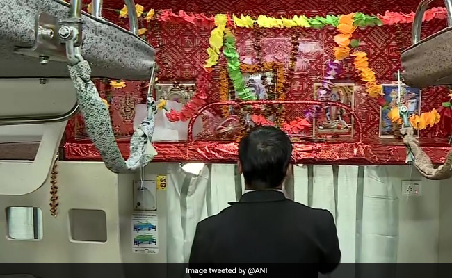 Asaduddin Owaisi Calls PM's Attention To 'Temple' Installed On Train Berth