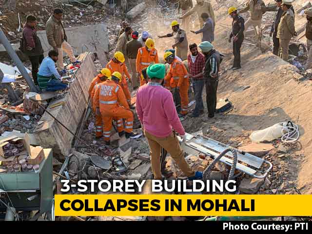 1 Dead As Building Hit By Excavator Collapses In Mohali, 3 Rescued So Far