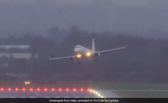 Watch The Dramatic Moment A Plane Is Blown Sideways By Storm Ciara