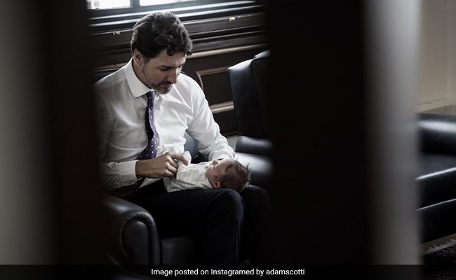 When Justin Trudeau Sat Through A Meeting Holding A 4-Week-Old Baby