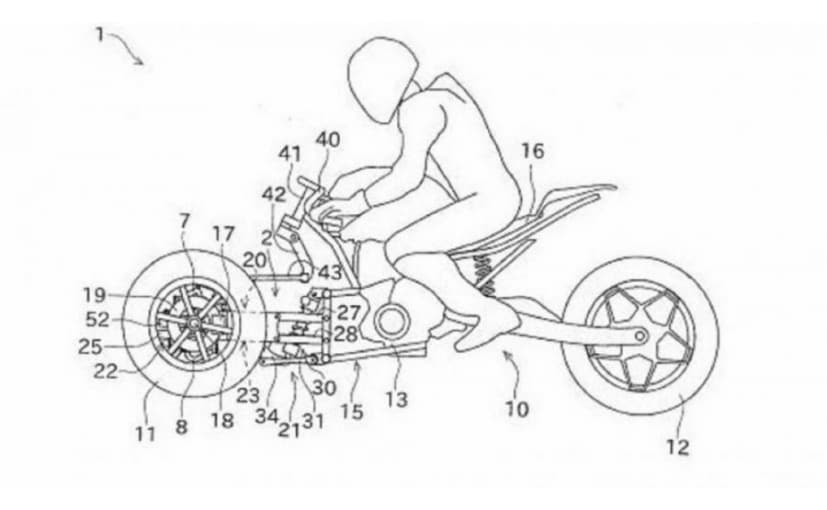 Kawasaki patent drawings reveal three-wheeled motorcycle design