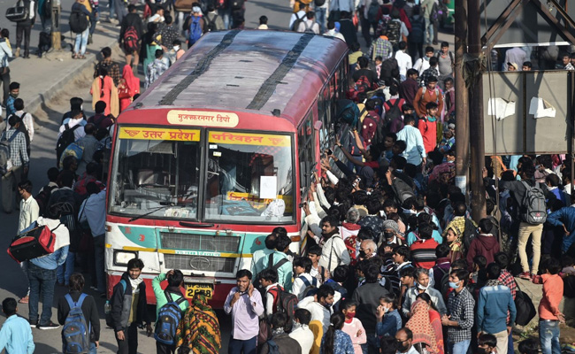 UP Government Arranges 1,000 Buses For Stranded Migrant Workers