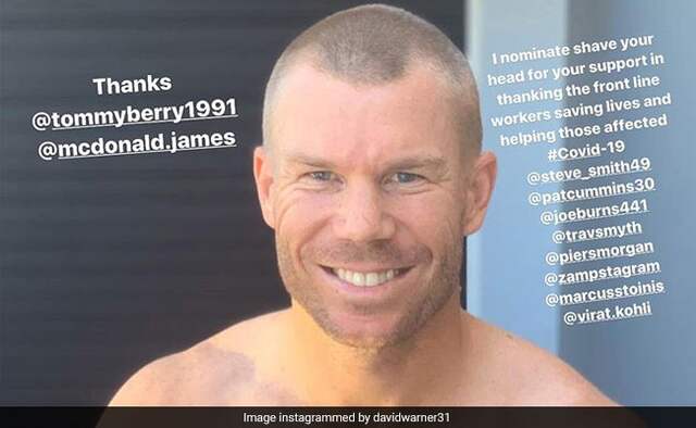 David Warner Shaves Head To Show Support To Medical Staff, Asks Kohli To Follow video David Warner Shaves Head To Show Support To Medical Staff, Asks Kohli To Follow video