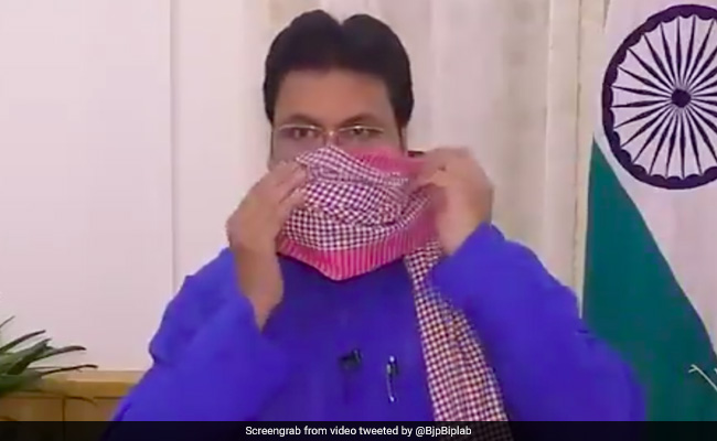 Now Biplab Deb Has A <i>Jugaad</i> For Masks To Protect Against Coronavirus