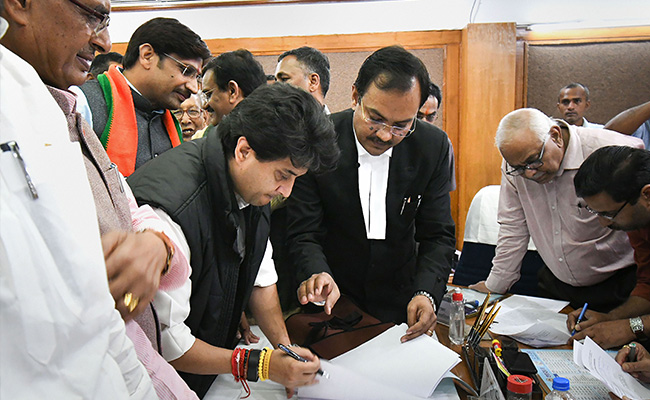 Jyotiraditya Scindia Files Nomination For Rajya Sabha Elections