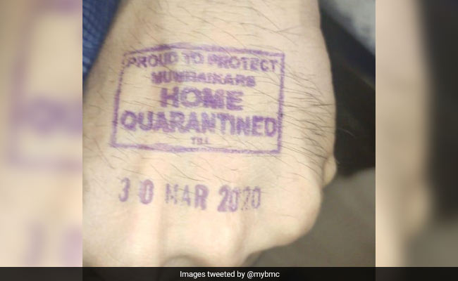 Maharashtra Stamps Left Hand Of Those In Home Quarantine