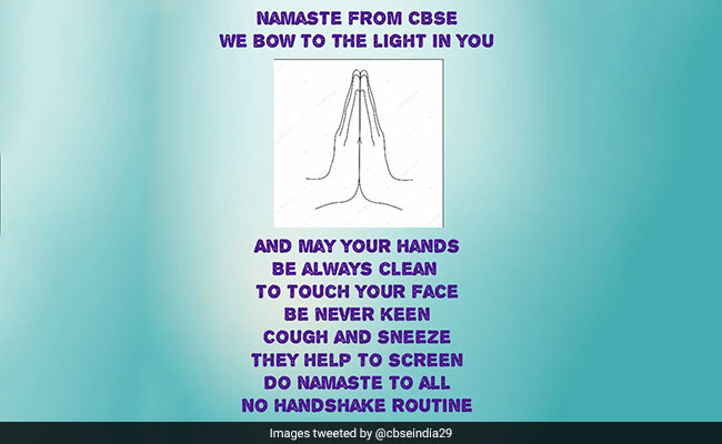 CBSE Shares Poem On Coronavirus Preventive Measures