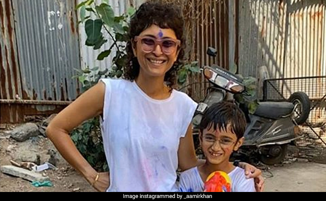 Holi 2020: Aamir Khan Shares Beyond Adorable Pics Of Wife Kiran Rao And Son Azad Playing With Colours