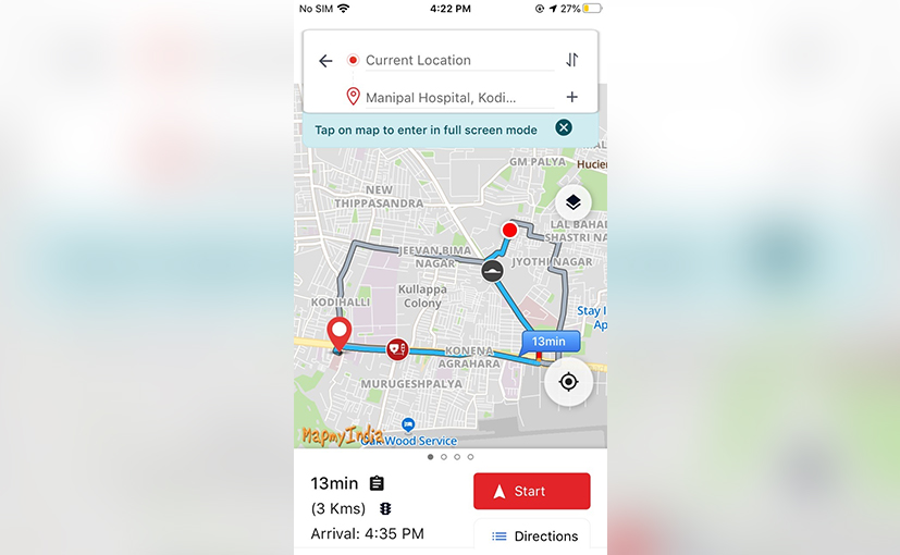 MapmyIndia Helps users To Locate And Reach Nearby Coronavirus Test Centres