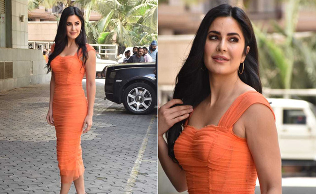 Katrina Kaif Spreads Spring Love In A Tangerine Bodycon Dress