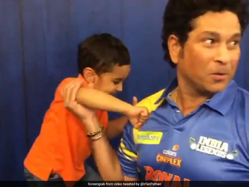 Watch: Irfan Pathan's Son's "Boxing" Match With Sachin Tendulkar