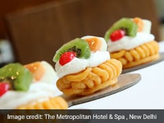 Imarti Flan With Fresh Fruit