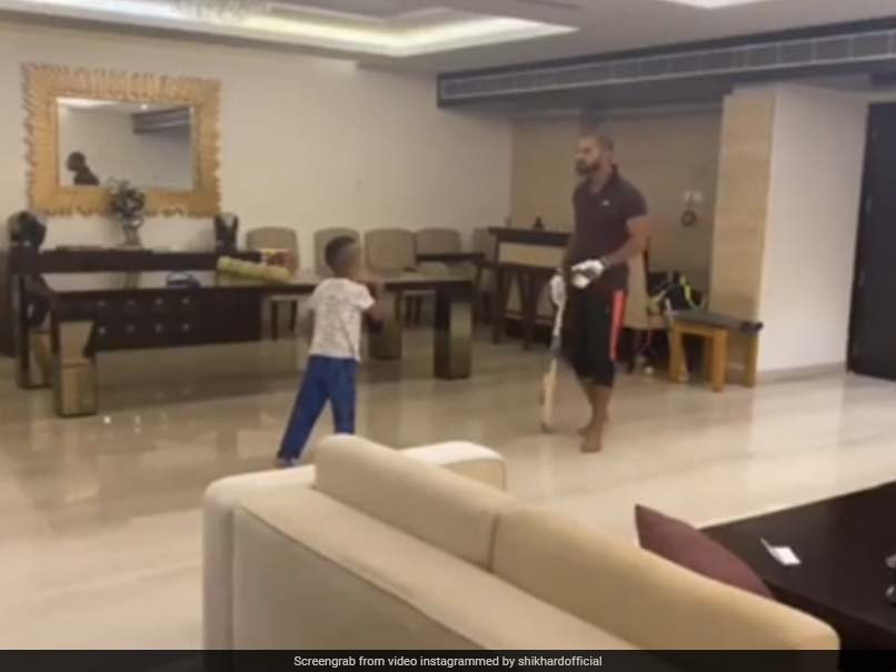 Shikhar Dhawan Locks Horns With Son Zoravar In "Quarantine Premier League". Watch