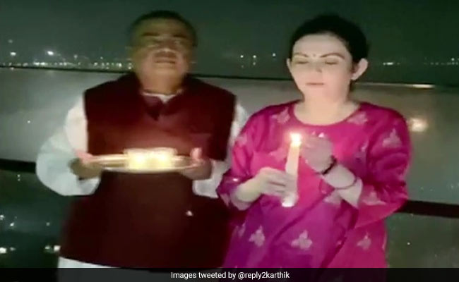 Mukesh Ambani, Wife Neeta Light Lamps After PM Modi's COVID-19 Appeal