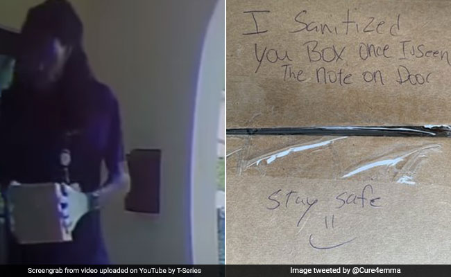 डिलीवर करने आए शख्स ने इस वजह से पहले पैकेट को किया सैनेटाइज, Photos हुईं वायरल तो लोगों ने दिया ऐसा रिएक्शन