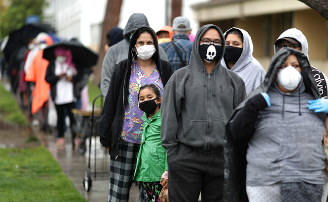 Mile-Long Queue Outside California Grocery Show Virus Effect On Working Poor