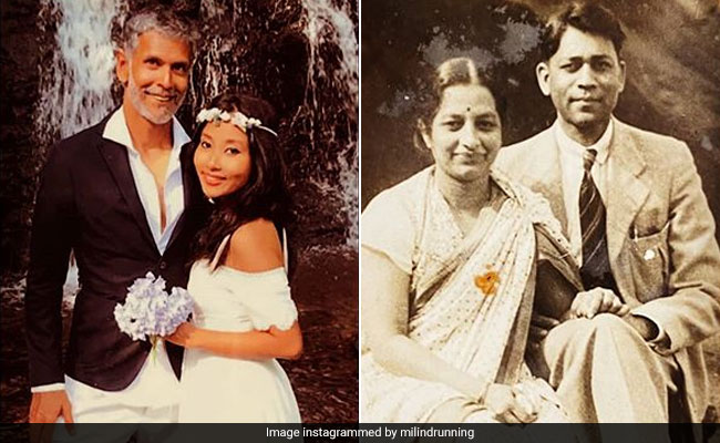 Milind Soman Shares Throwback Pics "Taken 80-Years Apart"