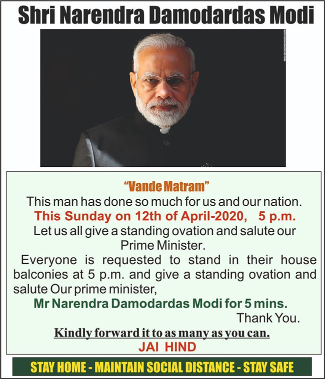 Poster Urging Balcony Ovation For PM Viral, He Says Do This Instead