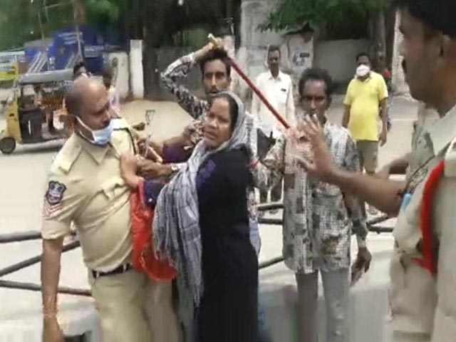 On Camera, Woman Holds Hyderabad Cop By His Collar; Video Goes Viral