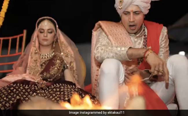 Unseen Pic Of Ekta Kaul And Sumeet Vyas From Their Wedding Will Crack You Up