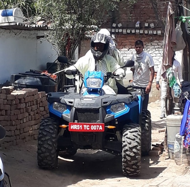Coronavirus: Polaris Sportsman Performs Sanitisation Duties