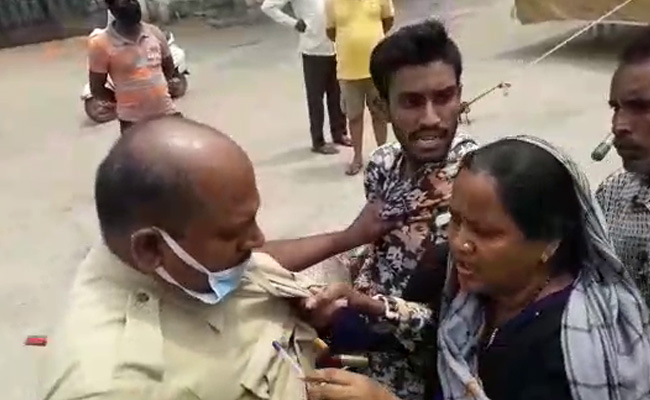 On Camera, Woman Holds Hyderabad Cop By His Collar