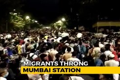 Hopeful Of Boarding Train Home, Migrants Gather Outside Mumbai Station Hopeful Of Boarding Train Home, Migrants Gather Outside Mumbai Station