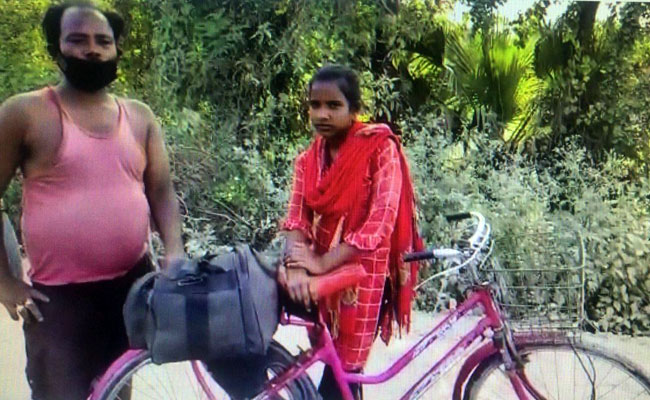 Bihar Girl Cycles 1,200 Km Home With Injured Father As Pillion