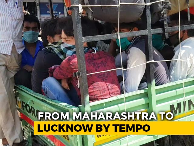 From Maharashtra To UP's Lucknow, Migrants Travel In A Tempo