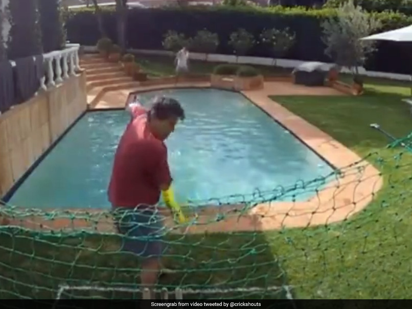 Bowler Bounces Ball Off Swimming Pool, Smashes Batsman On The Face. Watch