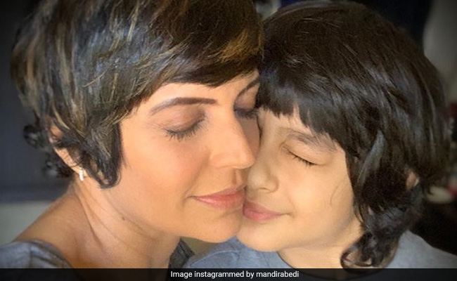 A Glimpse Of Mandira Bedi's Mother-Son Moment With Vir