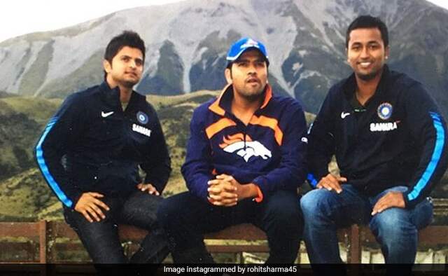 Rohit Sharma teases pragyan ojha with throwback picture with raina Rohit Sharma teases pragyan ojha with throwback picture with raina