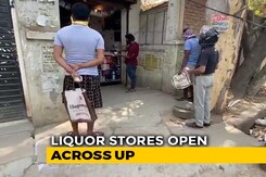 Long Lines As Liquor Shops Open Across UP Long Lines As Liquor Shops Open Across UP