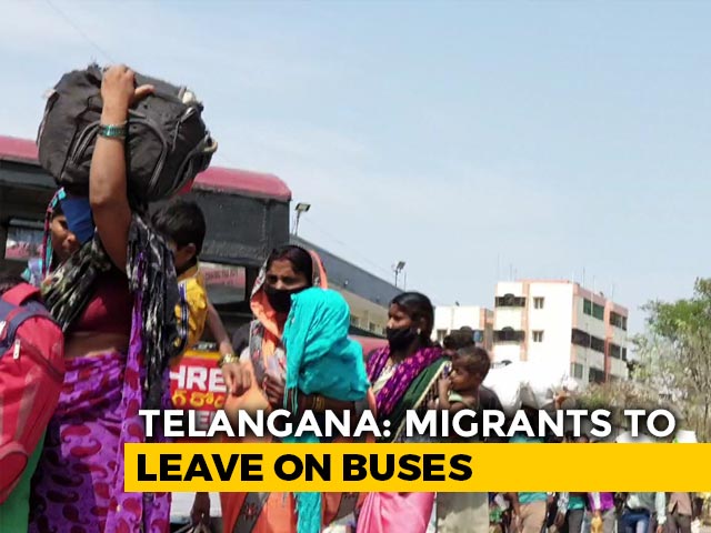 Telangana Migrants Line Up To Get Buses To Travel Back Home