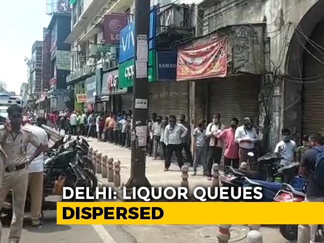 Long Queues, Social Distancing A Challenge As Liquor Shops Open