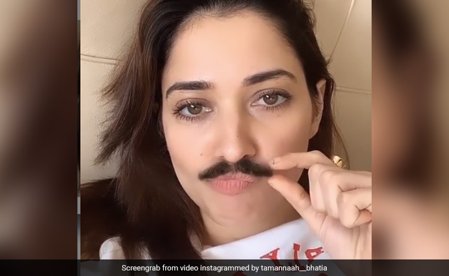 तमन्ना भाटिया की लॉकडाउन में आ गई मूंछें, फिर यूं ताव देती नजर आईं एक्ट्रेस- देखें Video