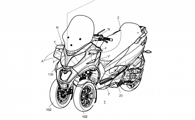 Piaggio Files Patents For Aerodynamic Winglets For Scooters