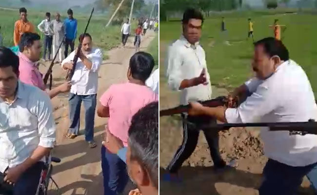 उत्तर प्रदेश : पहले लहराई राइफलें, एक-दूसरे को दी गई चुनौती, फिर ग्राम प्रधान के पति और बेटे पर चली गोलियां