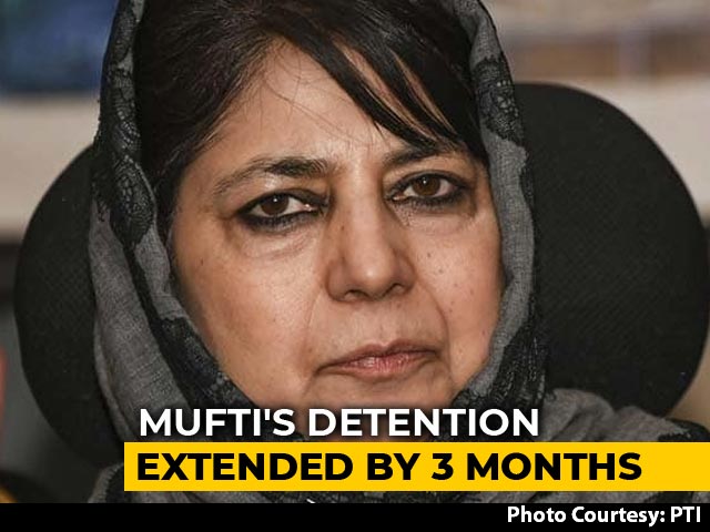 Mehbooba Mufti's Detention Under Public Safety Act Extended By Three Months