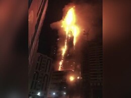Fire Breaks Out At Residential Tower In UAE's Sharjah, 7 Injured Fire Breaks Out At Residential Tower In UAE's Sharjah, 7 Injured