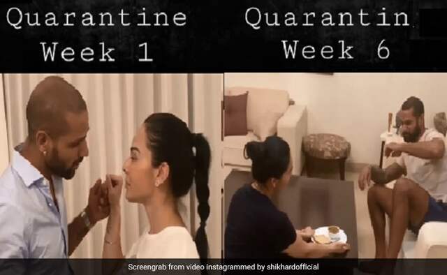 Shikhar Dhawan share quarantine funny video with wife ayesha goes viral Shikhar Dhawan share quarantine funny video with wife ayesha goes viral