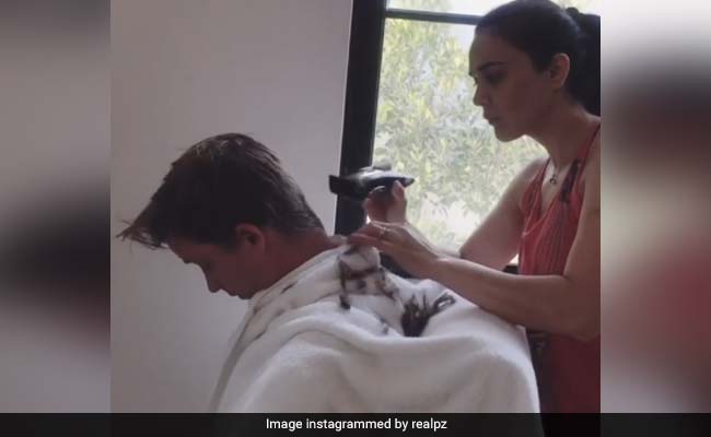 Preity Zinta's Attempt At Giving Husband Gene A "Good Enough Haircut"