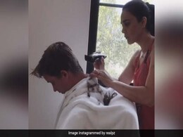 Preity Zinta's Attempt At Giving Husband Gene A "Good Enough Haircut" Preity Zinta's Attempt At Giving Husband Gene A "Good Enough Haircut"