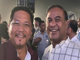 Conrad Sangma, Himanta Biswa Sarma Visit Manipur After No-Confidence Motion Moved Conrad Sangma, Himanta Biswa Sarma Visit Manipur After No-Confidence Motion Moved