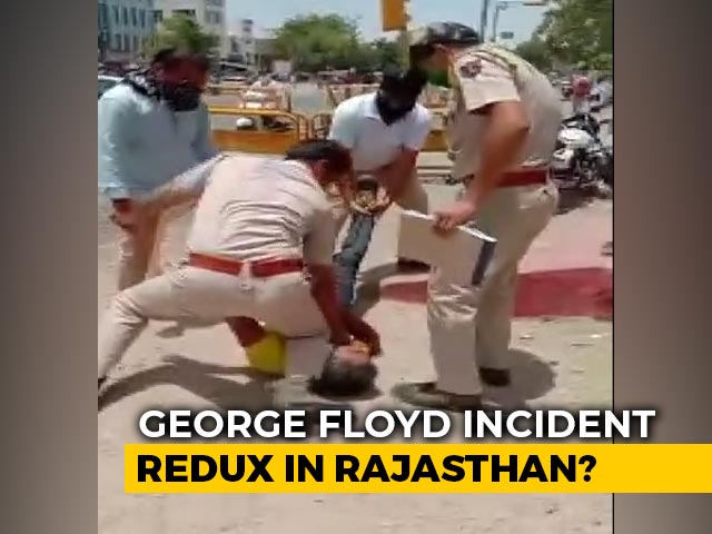 Rajasthan Cop Pins Down Man Using Knee In Fight Over Mask