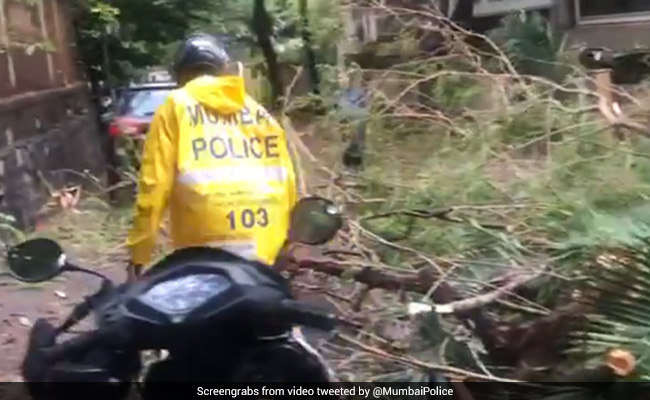 "Friend In <i>Khaki</i>": Mumbai Police On Cop Seen Clearing Uprooted Trees