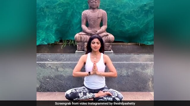 Shilpa Shetty does virbhadrasana can improve focus, balance and stability